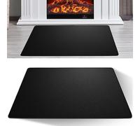 PRITOK Plaque de protection anti-étincelles pour poêle : 64 x 102 cm Support ignifuge, tapis de protection de sol semi-circulaire ignifuge pour cheminées, plaque de protection contre les étincelles