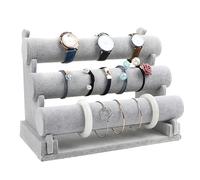 PRITOK Présentoir à bijoux en velours avec écran amovible à 3 étages pour femmes et filles