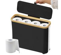 PRITOK Rangement du papier toilette : rangement de papier toilette, boîte de rangement de salle de bain, rangement de papier toilette avec fenêtre transparente, boîte de rangement pliable pour salle