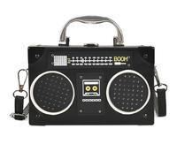 PRITOK Sac à Bandoulière Rétro Style Cassette - Sac à Main Tendance pour Femme avec Portefeuille