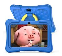 PRITOM Tablette Android Quad Core 2 Go de RAM 32 Go de ROM BT WiFi Double caméra Jeux éducatifs Verrouillage enfant Logiciel pré-installé pour enfants avec étui de tablette pour enfants Type C Bleu