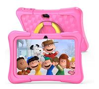 PRITOM Tablette Enfant 7 Pouces Android 11 Quad Core 2 Go de RAM 32 Go de ROM BT WiFi Double Appareil Photo éducation Jeux sécurité Enfant préinstallé avec étui de Tablette Enfant Type C Rose