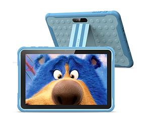 PRITOM Tablette pour Enfant 10 Pouces, Android 10.3G, Child Lock, WiFi pour Enfant, 6000 mAh, processeur Quad Core, 2 Go de RAM, 32 Go de ROM, écran HD IPS, Tablette pour Enfants avec étui (Bleu)