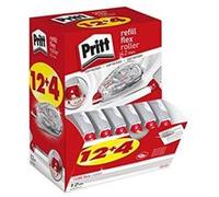 Pritt lot de 16 roller de correction rechargeable, roller de correction pour effacer et corriger, embout flexible & réécriture immédiate, rechargement facile pour éviter le gaspillage