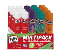 Pritt Bâton de colle - Colle de bricolage adaptée aux enfants et durable avec 97 % d'ingrédients naturels, forte adhérence, application propre sans vagues, idéale pour l'école, le bureau (10 x 40 g