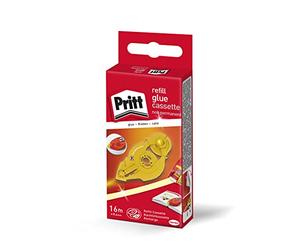 Pritt Cassette de recharge pour rouleau adhésif Refill non permanent, ruban adhésif double face repositionnable pour papier, carton et photos, longueur env. 16 m, largeur env. 8,4 mm