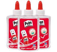 Pritt Colle universelle transparente, à séchage rapide, sans solvant, idéale pour le bureau, la maison ou l'école, colle de bricolage pour de nombreux matériaux de bricolage, 3 x 145 g