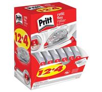 Pritt lot de 16 roller de correction rechargeable, roller de correction pour effacer et corriger, embout flexible & réécriture immédiate, rechargement facile pour éviter le gaspillage