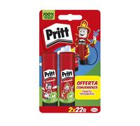 Pritt Lot de 2 bâtons de colle Pritt de 22 g - Colle pour enfants sûre et fiable - Pour bricolage et bricolage - Avec forte adhérence - Pour l'école et le bureau - 2 bâtons de 22 g