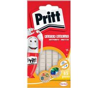 Pritt Pâte à fixer Multi-Fix 65 pièces, pastilles adhésives repositionnables blanches faciles à enlever, pâte collante pré-découpée pour papier, poster, décoration légère
