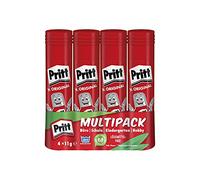 Pritt PK4MP 4 x bâtons de colle 11g | 97 % d'ingrédients naturels, y compris l'eau, sans solvants, collage sans plis, lavable à basse température