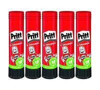 Pritt Pritt Lot de 5 bâtons de colle sans danger pour les enfants pour les arts et les travaux manuels Colle forte pour l'école et les fournitures de bureau 11 g