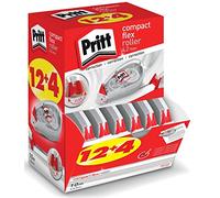 Pritt Roller correcteur Pritt Compact Flex à pointe flexible et fonction push-pull, réécriture immédiate, largeur env. 4,2 mm, longueur env. 10 m, set de 16 rollers