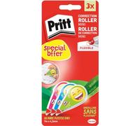 PRITT Roller de correction MINI EMODJI, lot de 3, réécriture immédiate, résultat ultra propre - 3x 7 m de bande, largeur fine 4,2 mm