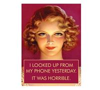 Pritties Accessories Retro Humour I Look Up à partir de Mon Téléphone Aimant de Réfrigérateur en Métal Humoristique