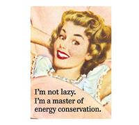 Pritties Accessories Retro Humour I'm Not Lazy. la consommation d'énergie Aimant de Réfrigérateur en Métal Humoristique
