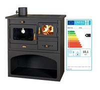 Prity 1P34 Poêle à bois à combustible solide avec ouverture à gauche Charnière de porte à gauche en fonte avec dessus en fonte certifié CE