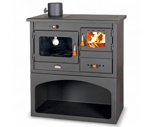 Prity 1P34 Poêle à bois à combustible solide avec ouverture à gauche Charnière de porte à gauche en fonte avec dessus en fonte certifié CE