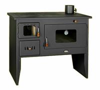 Prity 2P50 Poêle à bois avec 2 plaques de cuisson, ouverture à gauche et porte gauche Certifié CE