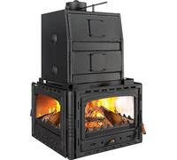 Prity 3C W35 Insert de cheminée 40 kW | Insert de poêle à bois transportant l'eau | Puissance d'eau 35 kW | Sac d'eau 60 l | Tuyau de fumée Ø 200 mm | Porte en fonte | Chauffage central