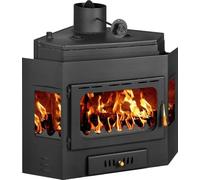 Prity A W16 Insert de cheminée 21 kW | Insert de poêle à bois transportant l'eau | Puissance d'eau 16 kW | Sac d'eau 34 l | Tuyau de fumée Ø 200 mm | Convient au chauffage central