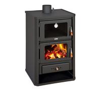 Prity FG Poêle à bois avec four, plaque de cuisson en fonte, certifié CE, cuisinière de ferme, conforme à la norme EN 13240
