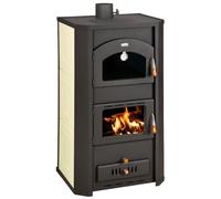 Prity FG W20 Poêle à bois avec four et gaine d'eau de 20 kW | Poêle de chauffage central haute performance | Certifié CE