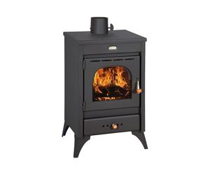 Prity K1 R Poêle à bois avec sortie arrière et conduit de fumée | 9,5 kW | Certifié CE | Poêle à bois autonome | Conforme à la norme EN 13240