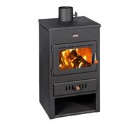 Prity K1 W8 Poêle à bois sur pied avec gaine d'eau, 8 kW et chaudière à chauffage central certifié CE