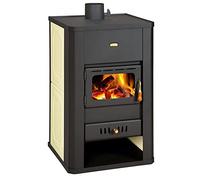 Prity Poêle à bois et gaz S3W17 22 kW Multi-combustibles avec effet de flamme et minuterie