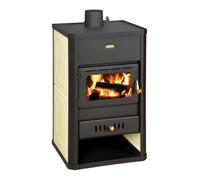 Prity S1 W10 Poêle à bois avec gaine d'eau 10 kW | Chauffage central | Certifié CE | Poêle à bois autonome