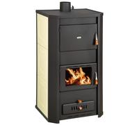 Prity WD W29 Poêle à bois 29 kW avec gaine d'eau et chauffage central extra large certifié CE