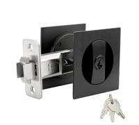 Privacy Hardware Crochet de porte de poche carré encastré coulissant pour salle de bain, chambre à coucher, cuisine avec kit d'installation