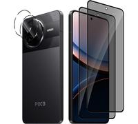 Privacy Protection Screen For Xiaomi Poco F7 Pro 5g, [2+2 Pieces] Anti-Spy Tempered Glass Film + Rear Camera Protector, 9h Hardness, Anti-Spy Screen Protector For Xiaomi Poco F7 Ultra 5g
