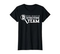 Private Detective Team T-Shirt Graphique avec Valeur, Femme, Noir, XS