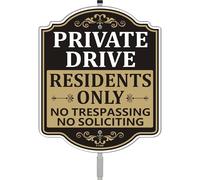 Private Drive Residents Only No Trespassing Soliciting Sign Do Not Enter No Entry Without Permission Guests Driveway Property 30,5 x 25,4 cm avec piquet en métal de 88,9 cm de long avec support en