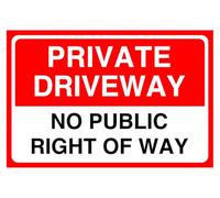Private driveway no public right of way - Panneau de sécurité routière - Autocollant haute adhérence (150 mm x 100 mm) Distance de visualisation à moins de 3 m.