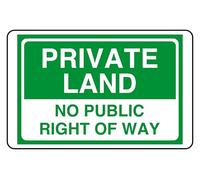 Private Land No Public Right Of Way - Panneau de sécurité - Autocollant haute adhérence (300 mm x 200 mm) Distance de visualisation à moins de 7 m.