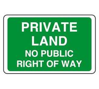 Private Land No Public Right Of Way - Panneau de sécurité - Autocollant haute adhérence (300 mm x 200 mm) Distance de visualisation à moins de 7 m.