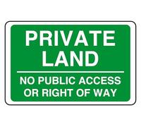Private Land Panneau de sécurité avec inscription « No Public Access Or Right Of Way » (400 mm x 300 mm) Distance de visualisation à moins de 14 m.