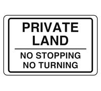 Private Land Panneau de sécurité en aluminium Dibond 3 mm pour intérieur/extérieur 600 mm x 400 mm Distance de visualisation 20 m