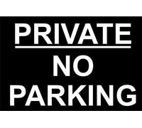 PRIVATE NO PARKING SIGN, 300mm x 200mm x 4mm, Screen printed on Rigid Plastic by PROFILESIGNS.CO