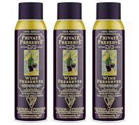 Private Preserve Système de conservation du vin | 100 % à base de gaz vert | Convient pour tous les vins, ports, sakés, cognac, whisky, huile fine et vinaigre (lot de 3)