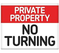 Private Property No Turning Plaque en métal vintage 20,3 x 30,5 cm