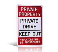 Private Property Private Drive Keep Out Violators Panneau de garage Prosecuted Garage Yard