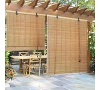 Privée Store Occultant en Bambou, Respirant Stores Enrouleurs en Bambou, Naturel Romain Store à Enrouleur, Imperméable Rétro Rideaux en Bambou avec Levage, Facile à Installer, Personnalisable