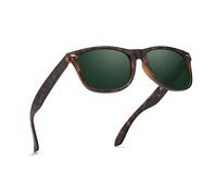 PRIVEL Lunettes de soleil polarisées taille XXL extra large 155 mm pour hommes à grandes têtes larges TR90 Ultralight UV400, Tortue mate | Vert foncé polarisé, Extra Large Fit