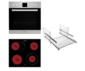 Privileg Set PV520 IN - Cuisinière à chaleur tournante multifonction avec 5 fonctions - Fonction de nettoyage hydrolyse - Avec 2 niveaux - A - Plaque de cuisson vitrocéramique - 60 cm