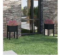 Prix bas - Cache-pot-Bac fleurs-Jardinières d'extérieur 2pcs Noir 40x40x70cm Bois de pin massif （625911125971)