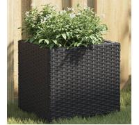 Prix bas - Cache-pot-Jardinière noir 36x30x32 cm - Résine tressée （402197461738)